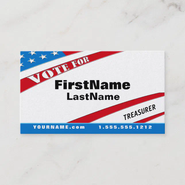 Campaign Template Patriotic Calling Card | Zazzle