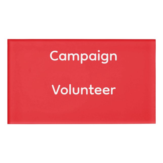 Campaign Volunteer Badge - Red (Front)