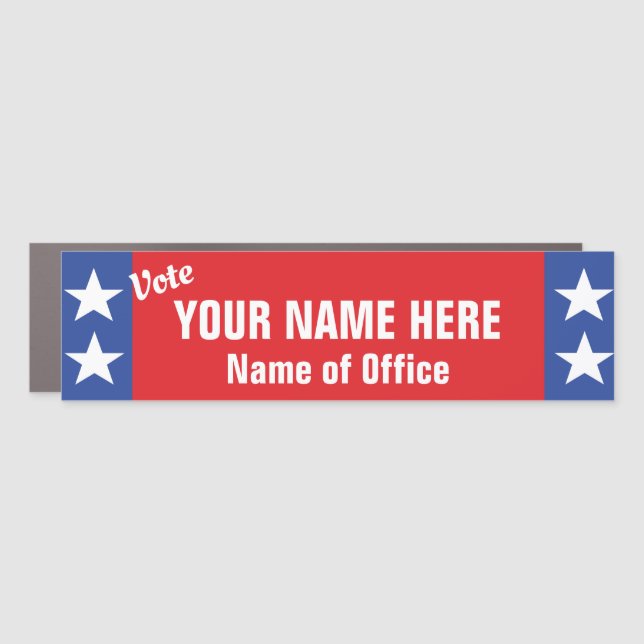 Campaign Vote with Red White Blue Stars Car Magnet (Front)