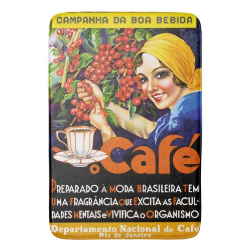 Campanha Da Boa Bebida Coffee Vintage Ad Poster Bath Mat