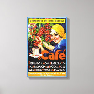 Campanha Da Boa Bebida Coffee Vintage Ad Poster Canvas Print