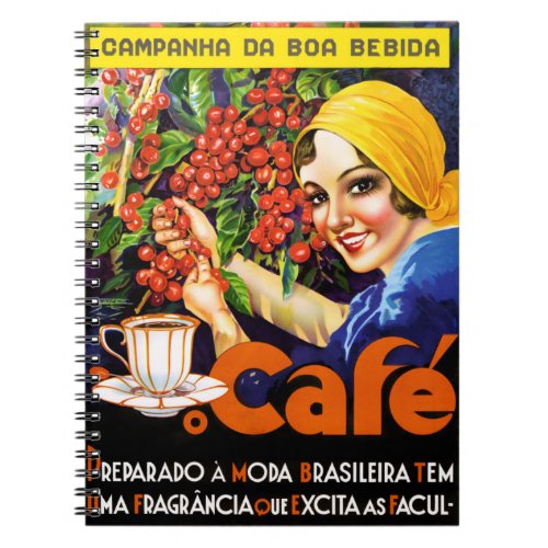 Campanha Da Boa Bebida Coffee Vintage Ad Poster Notebook
