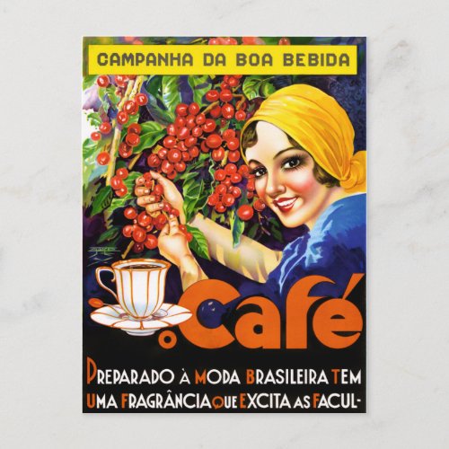 Campanha Da Boa Bebida Coffee Vintage Ad Poster Postcard