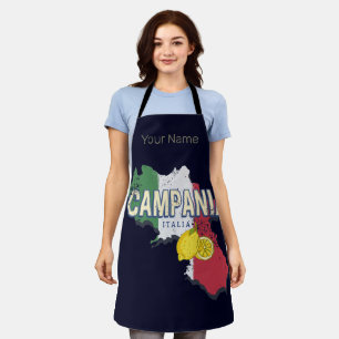 Campania Italy Retro Region Map Vintage Souvenir Apron