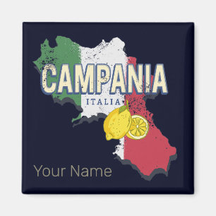 Campania Italy Retro Region Map Vintage Souvenir Magnet