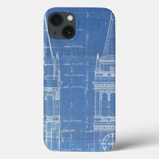 Campanile Blueprint Case-Mate iPhone Case (Back)