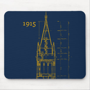 Campanile Interior Blueprint Mouse Pad