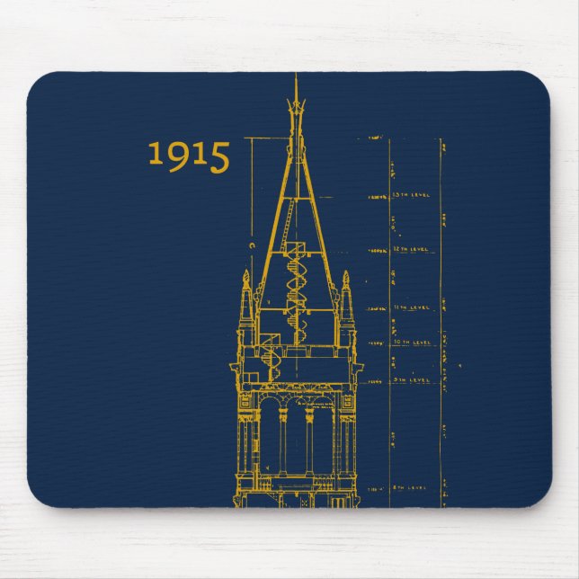 Campanile Interior Blueprint Mouse Pad (Front)