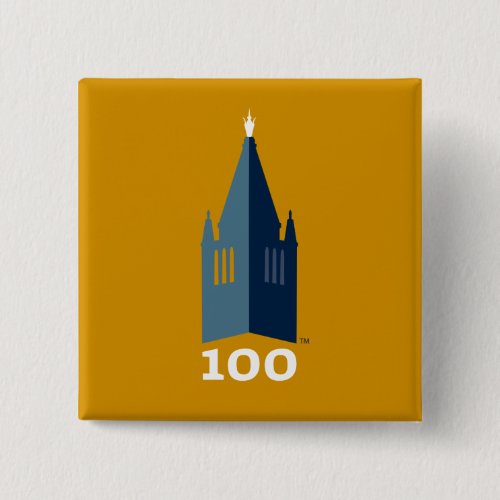 Campanile on Gold Pinback Button