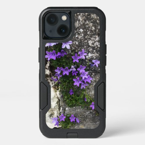 Campanula Flowers Growing on a Wall iPhone 13 Case