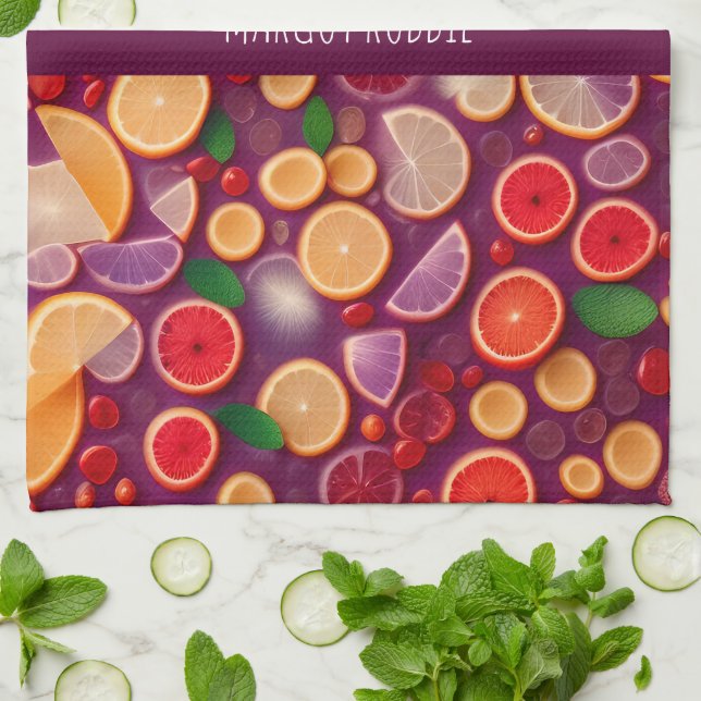 Campari Soda Colorful Pattern Kitchen Towel (Folded)