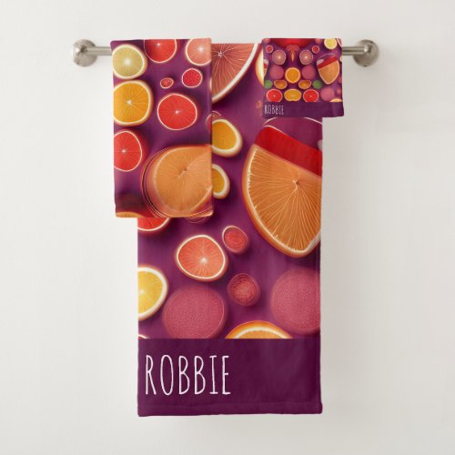 Campari Soda Grapefruit Colorful Pattern Bath Towel Set