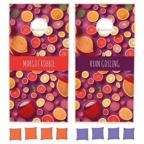 Campari Soda Grapefruit Colorful Pattern Cornhole Set
