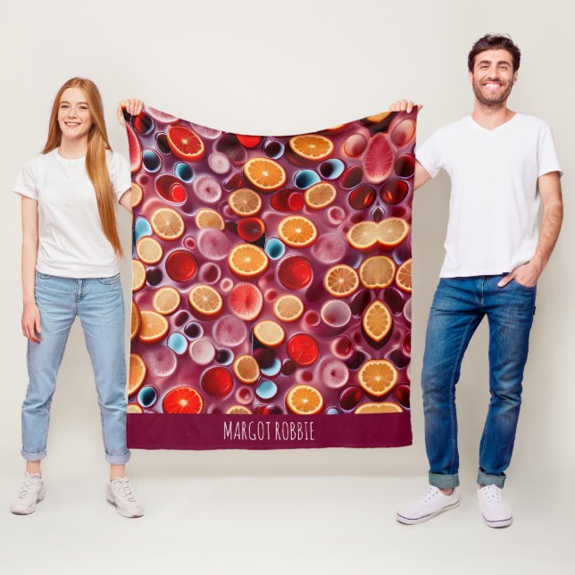 Campari Soda Juice Watercolor Pattern Fleece Blanket (In Situ)