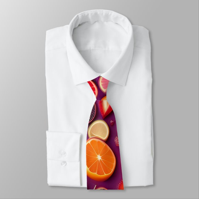 Campari Soda Orange  Pattern Neck Tie (Tied)