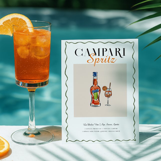 Campari Spritz Recipe Cocktail Postcard (Creator Uploaded)