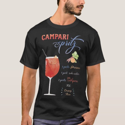 Campari Spritz Watercolour   T_Shirt
