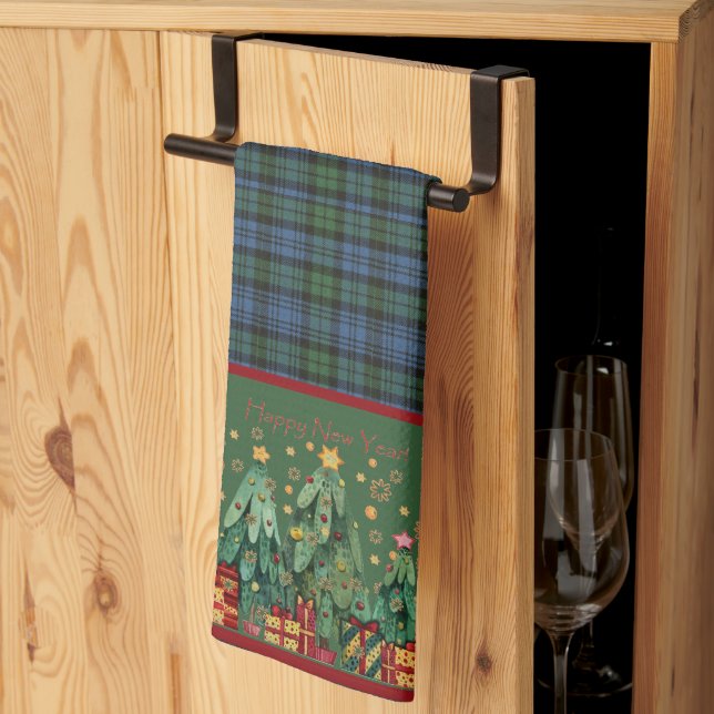 Campbell Ancient Original Tartan Christmas Kitchen Towel (Thirds Fold)