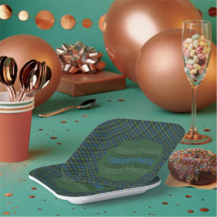 Campbell Argyll Ancient Scottish Tartan Christmas  Paper Plates