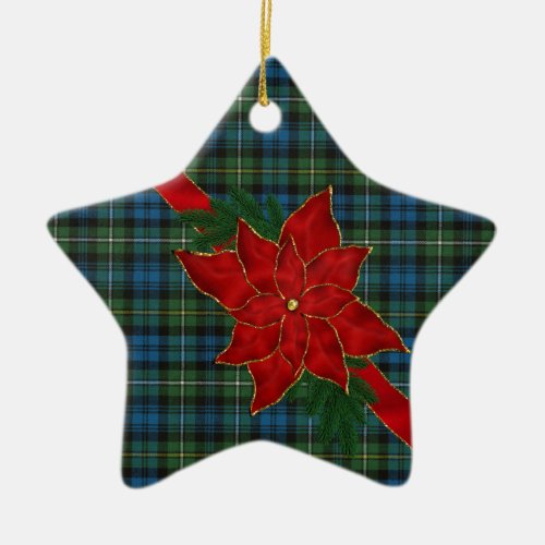 Campbell Argyll Ancient Scottish Tartan Pattern Ceramic Ornament