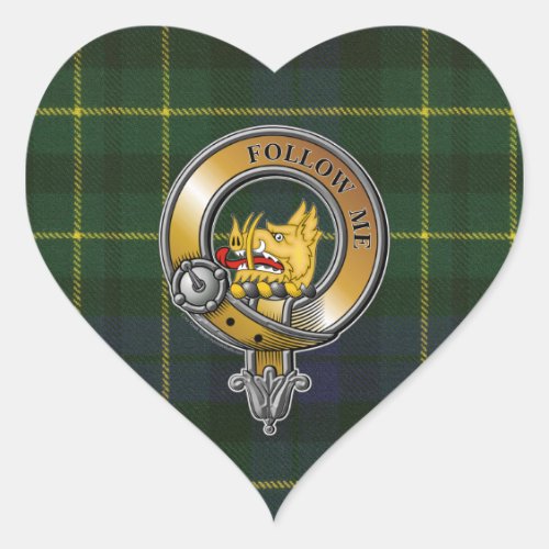 Campbell Breadalbane Tartan  Badge Heart Sticker