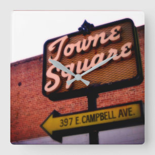 Campbell CA Historic Vintage Town Square Square Wa Square Wall Clock