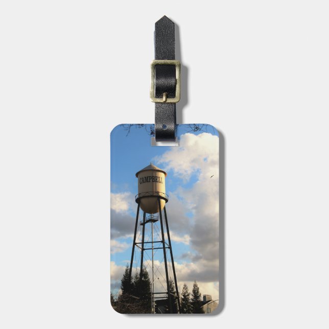 Campbell CA Water Tower Luggage Tag (Front Vertical)