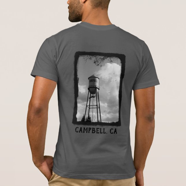 Campbell CA Water Tower Men's T-Shirt (Back)