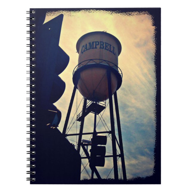 Campbell CA Water Tower Spiral Notebook (Front)