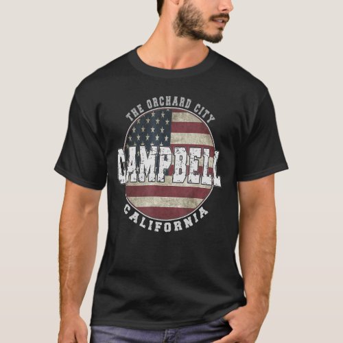 Campbell California  Vintage American flag T_Shirt