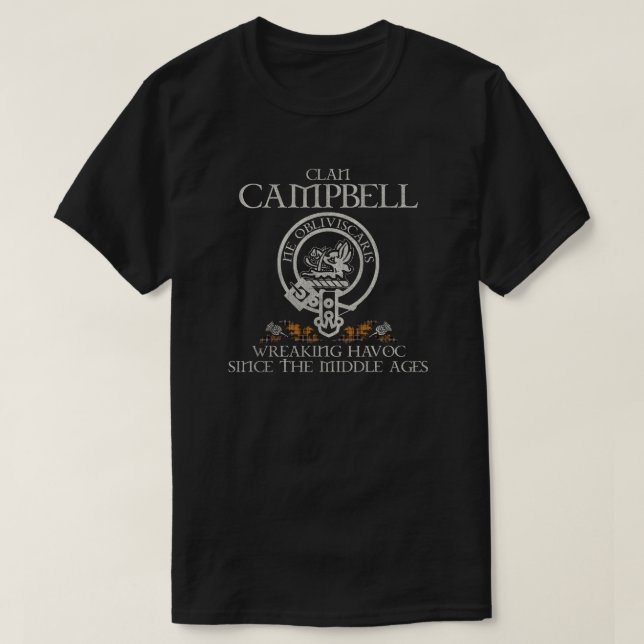 Campbell Camel Clan crest Scottish surname tartan  T-Shirt (Design Front)