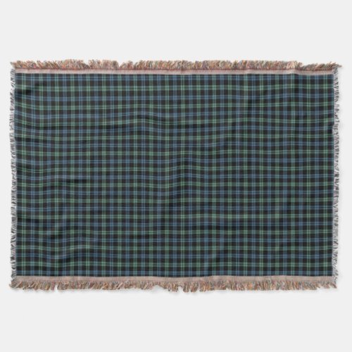 Campbell Clan Ancient Light Blue and Green Tartan Throw Blanket