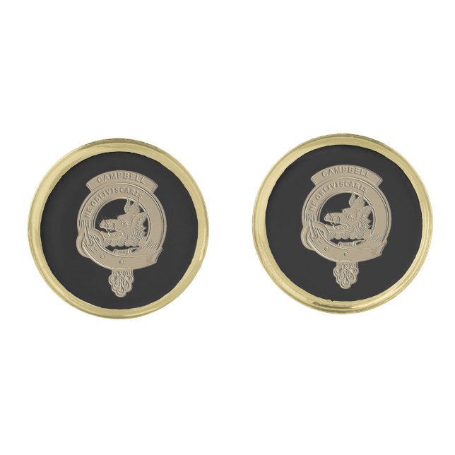 Campbell Clan Badge Graphically Embossed  Cufflinks (Front)