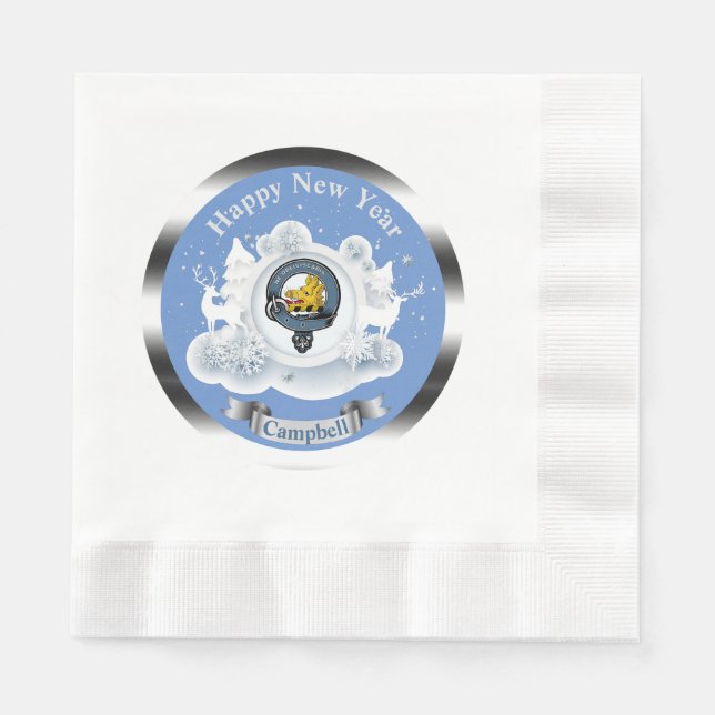 Campbell Clan Badge Personalize Winter Napkins (Front)