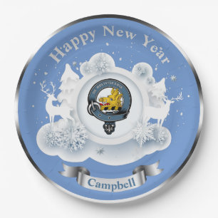 Campbell Clan Badge Personalized Winter Paper Plates
