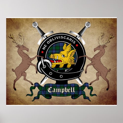 Campbell Clan Badge Poster