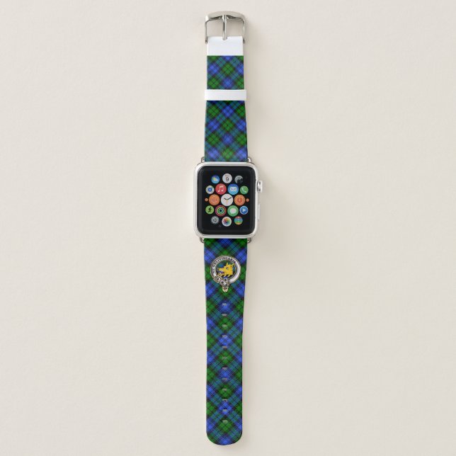 Campbell Clan Badge & Tartan Apple Watch Band (Front)