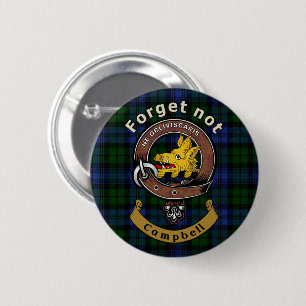 Campbell Clan Badge & Tartan Button