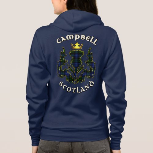 Campbell Clan Badge  Tartan wMotto Hoodie