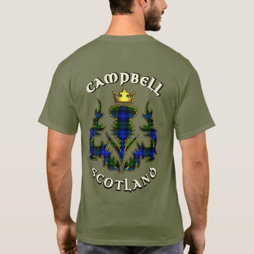 Campbell Clan Badge  Tartan wMotto  T_Shirt