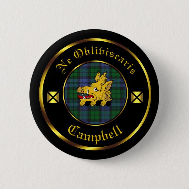 Campbell Clan & Tartan Button (Front)