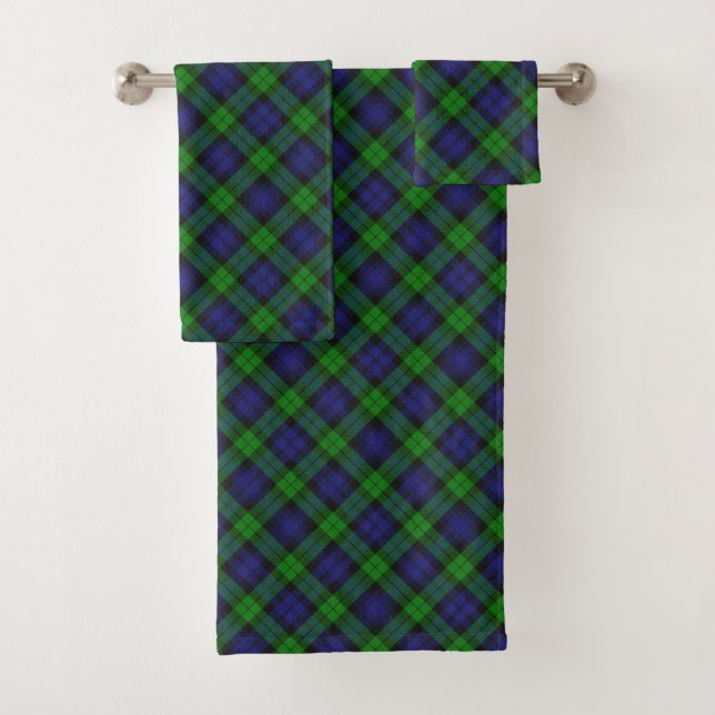 Campbell Clan Tartan Plaid Black Watch Bath Towel Set (Insitu)