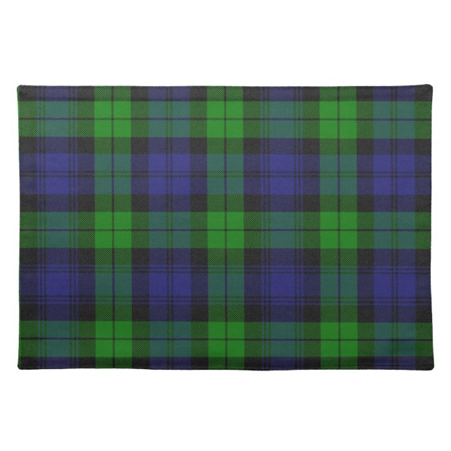 Campbell Clan Tartan Plaid Black Watch Cloth Placemat (Front)