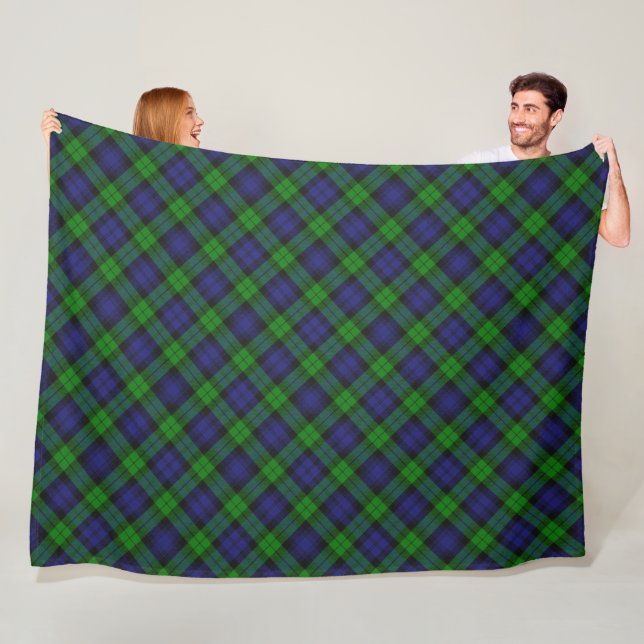 Campbell Clan Tartan Plaid Black Watch Fleece Blanket (In Situ)