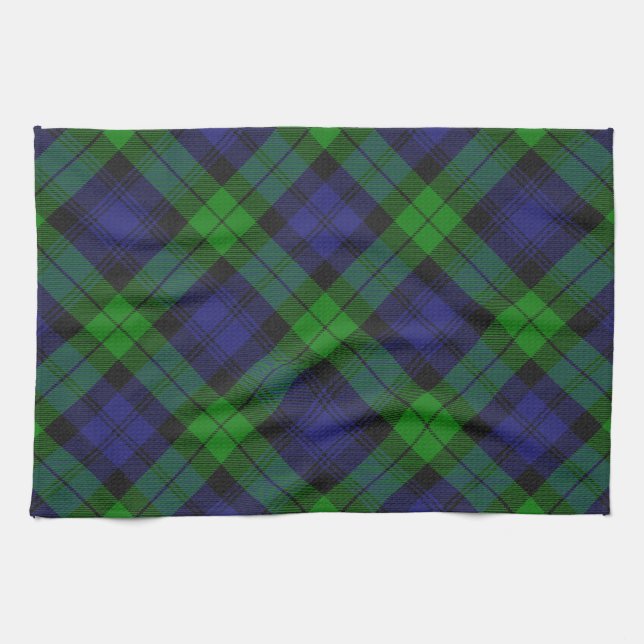 Campbell Clan Tartan Plaid Black Watch Kitchen Towel (Horizontal)
