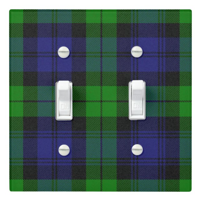 Campbell Clan Tartan Plaid Black Watch Light Switch Cover (In Situ)