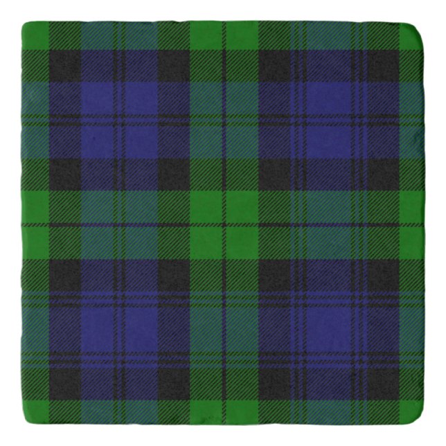 Campbell Clan Tartan Plaid Black Watch Trivet (Front)