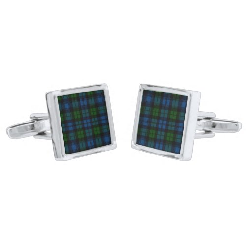 Campbell Clan Tartan Plaid Cufflinks