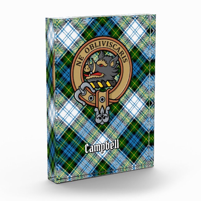 Campbell Crest over Dress Tartan Acrylic Award (Left)