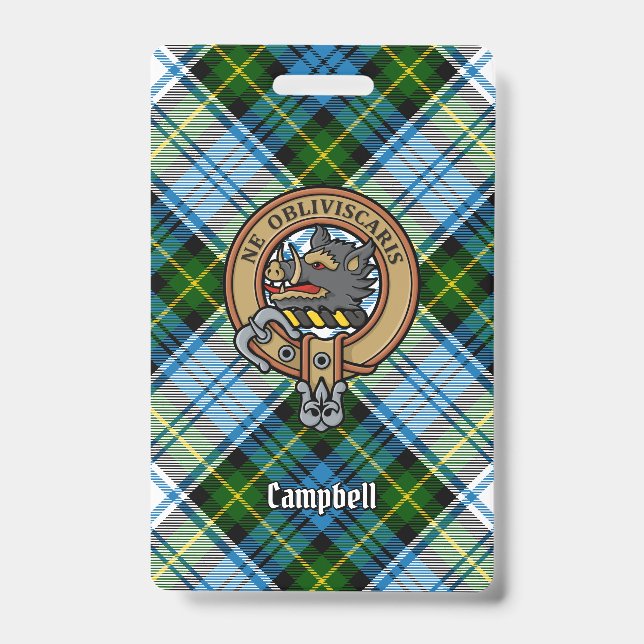 Campbell Crest over Dress Tartan Badge (Front)